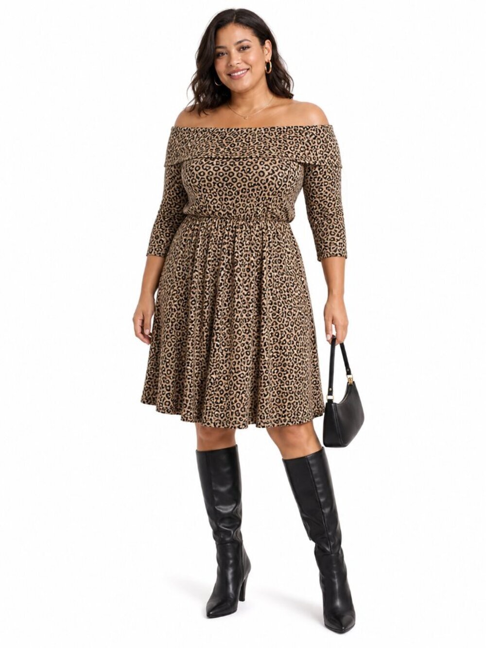 Lane Bryant Off the Shoulder Dress Size 14/16 Wild Animal